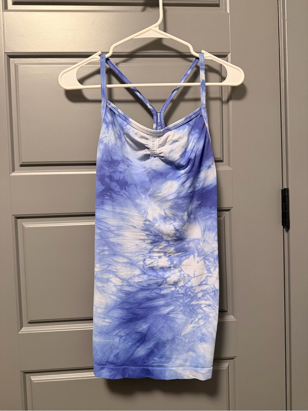 Athleta Blue & White Tie-Dye Tank LARGE